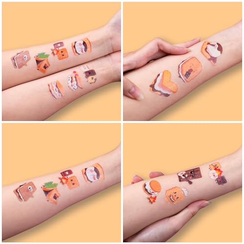 96 PCS S'mores Temporary Tattoos for Kids Birthday Party