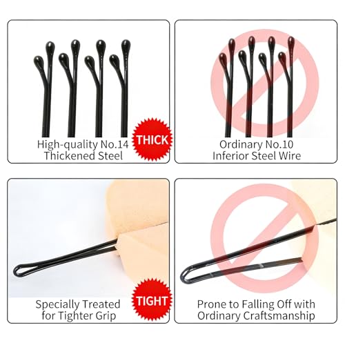 200 Pcs Silver Bobby Pins Set - Thick & U-Shaped Hairpins for All Hair Types