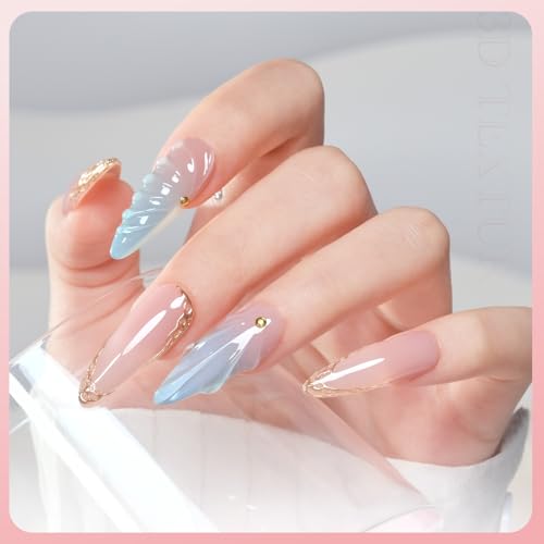 GAOY Clear 3D Nail Art Sculpting Gel - No Wipe Rhinestone Glue, 15g