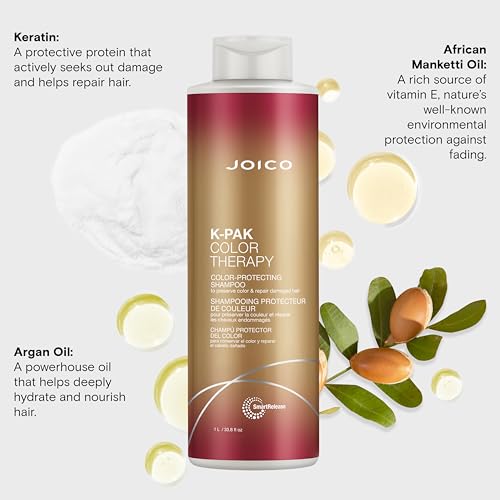 Joico K-PAK Color Therapy Color-Protecting Shampoo | For Color-Treated Hair | Boost Shine | Improve Elasticity | Repair Breakage | Rebuild Damaged Hair | With Keratin & Argan Oil