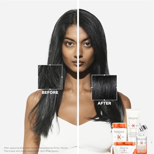 Kerastase Nutritive Split Ends Hair Serum For Dry Hair - Nourishing Leave-In Oil Treatment For Smoothness and Shine, Ultra-Sealing Formula With Anti-Dryness Polymers, 50 ml
