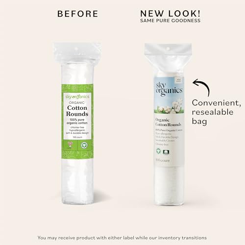 Sky Organics Organic Cotton Rounds 300ct Chlorine-Free
