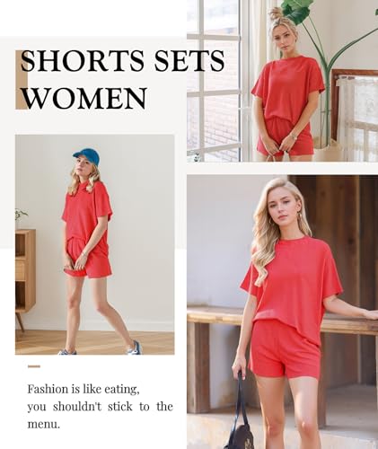 Women’s 2-Piece Short Set with Vertical Stripes Summer Casual Outfits
