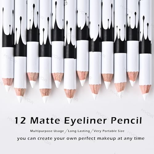 Ownest White Eyeliner Pencil Set - 12 Waterproof Eye Liners