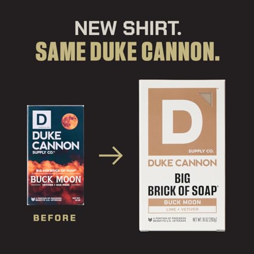 Duke Cannon Buck Moon Big Brick of Soap and Thick High Viscosity Body Wash Bundle, Vetiver & Oak Moss Scent, 10 oz Triple-Milled Bar Soap, and 18 oz 3X Thicker Body Wash (2-Pack)