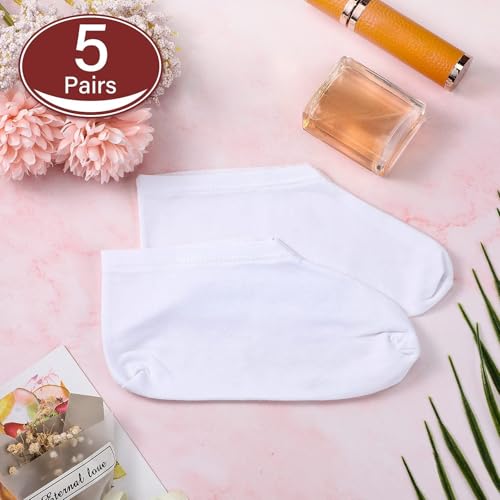 Moisturizing Spa Socks for Dry Feet, 5 Pairs Cotton Overnight