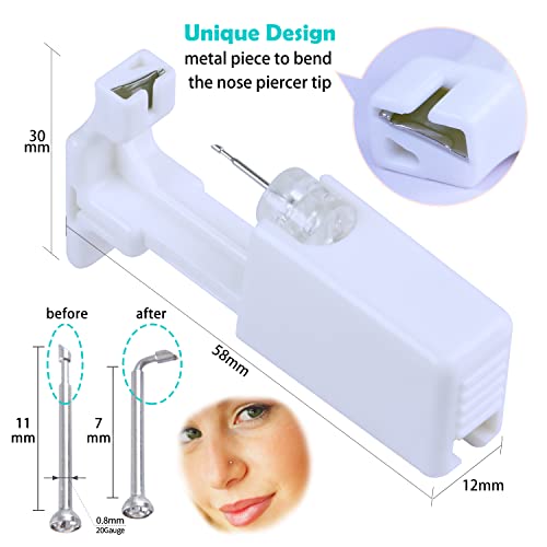 Disposable Nose Piercing Kit with Hypoallergenic Nose Studs - 2 PCS