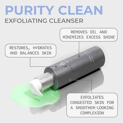 COSMEDIX Purity Clean Exfoliating Facial Cleanser - Moisture-Rich Rejuvenating Face Wash for Fine Lines & Uneven Skin Tone - Skin Care with Essential Oils for Radiant - Looking Skin & Natural Glow