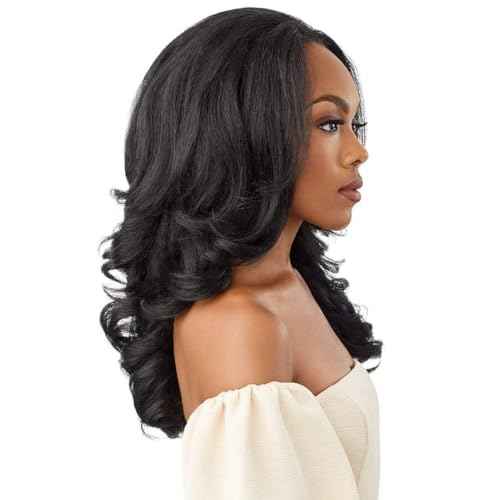 Outre Quick Weave Self Styled in 60 Seconds Neesha Soft & Natural New Half Wig Cap Laysflat Requires Less Leave Out NEESHA H301 (1B)