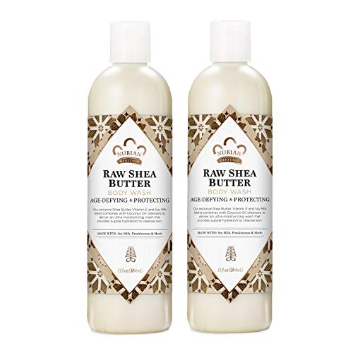 Nubian Heritage Body Wash for Dry Skin Raw Shea Butter Paraben Free Body Wash, 13 Fl Oz (Pack of 2)