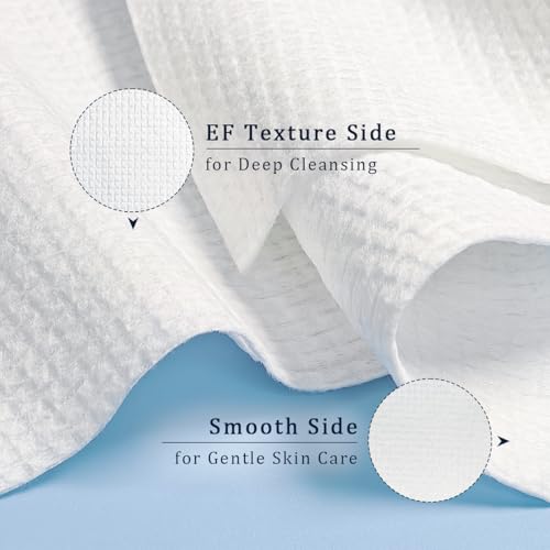 Disposable Facial Towels, Soft and Highly Absorbent, Thick and Large-Sized, Lint-Free Cleansing Cloths for Daily Cleansing and Makeup Removal, 50 Count.