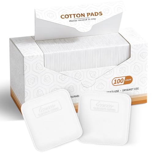 Luxu Cotton Pads Makeup Remover 100 Count, Soft Facial Pads for Sensitive Skin