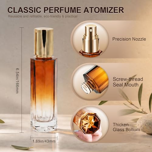 Glass Perfume Bottle 3.4oz Refillable Atomizer with Fine Mist