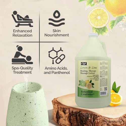 PRO NAIL - Healing Therapy Massage Lotion, Lemon Lime - Refreshing and Revitalizing - 128Oz