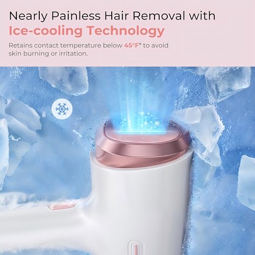 Laser Hair Removal Device for Home Use - Painless IPL with Ice Cooling 45°F