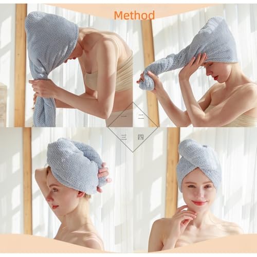 2 Pack Microfiber Hair Towel Wrap - Quick Dry