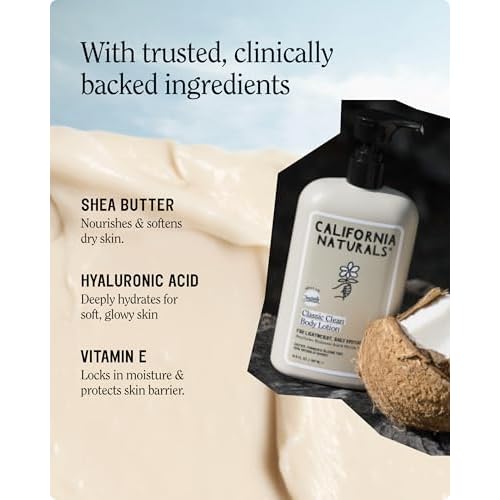 California Naturals Classic Clean Body Lotion, Lightweight Daily Body Lotion for Soft Hydrated Skin, Naturally Scented, Vegan, Cruelty, Paraben & Phthalate Free, 16.5 oz