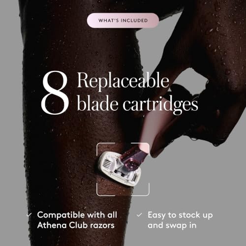 Athena Club 5-Blade Razor Refills for Women, 8-Pack | Shea Butter & Hyaluronic Acid