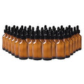 48 Pack 2oz Amber Glass Dropper Bottles, Glass Eye Dropper Bottles for Essential Oils, Perfumes
