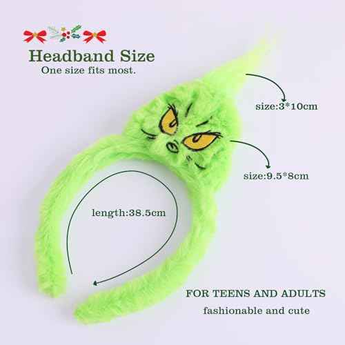 Christmas Green Monster Headband 1 Pack For Women and Girls Halloween Costume Show