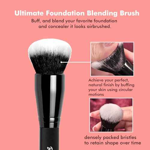 Bueart Design Ultimate Blending makeup Brush with Liquid Blush brush Ideal For Applying & Blending liquid Cream Foundation,Bronzer & Blush mineral powder, Soft, Dense Bristles, Vegan & Cruelty-free,M9