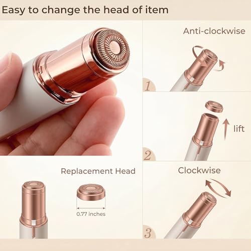Rose Gold Replacement Heads for Facial Hair Removal Gen 2 - 4 Pack