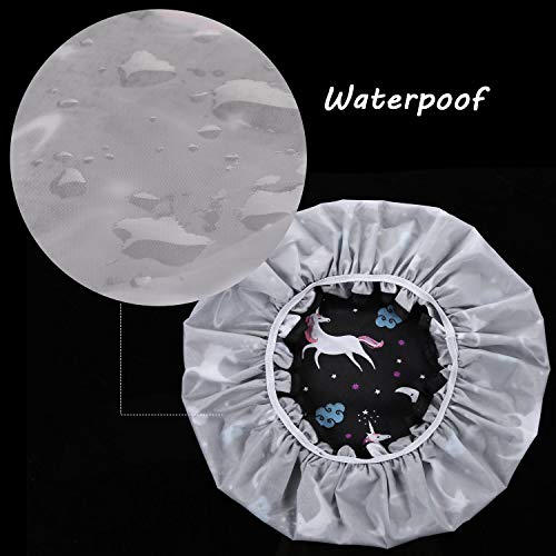 Unicorn Shower Cap 4-Pack Waterproof Double Layer Bath Bonnet