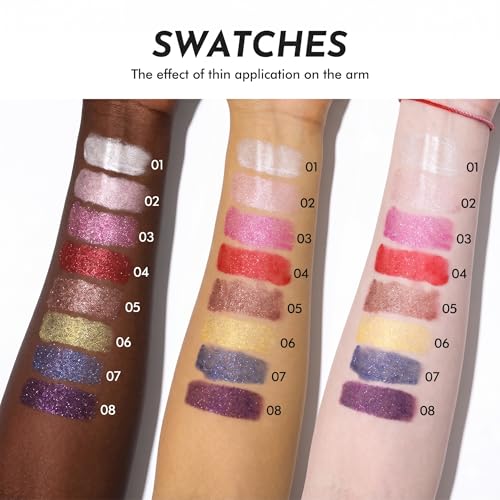 YOUNG VISION 8pc Metallic Lip Gloss Set - Waterproof Liquid Lipstick