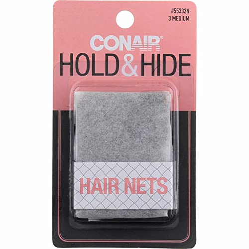 Conair 55332 3 Piece Brown Hair Net, 0.3 Ounce