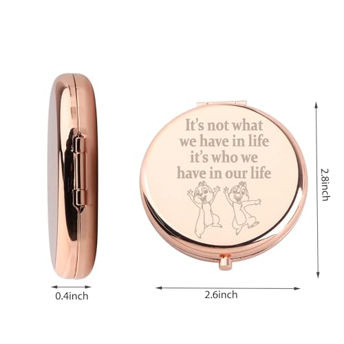 WUSUANED Chip Makeup Mirror It Not What We Have in Life It Who We Have in Our Life Mirror Dale Fan Gift Cartoon Inspired Gift Squirrel Lover Gift