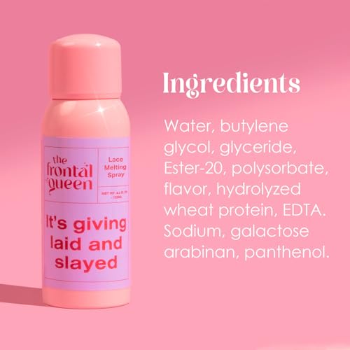 The Frontal Queen Lace Melting Spray - Strong Hold Adhesive for Lace Wigs, No Residue, Water-Resistant, 4.2 oz