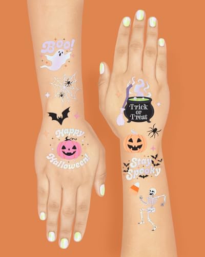xo, Fetti Halloween Temporary Tattoos - 50 Iridescent Designs