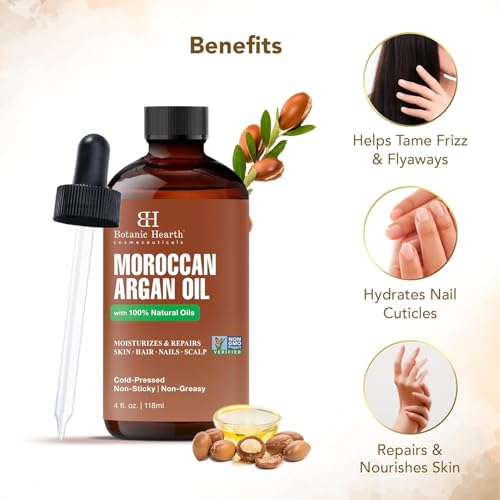 Botanic Hearth Argan Hair Oil - Hydrating & Frizz Control, 4 fl oz