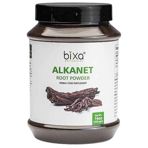bixa BOTANICAL Alkanet Root Powder (Ratanjot/Arnebia Nobilis) Antioxidant | Gluten Free, Non-GMO, Steam Treated, Vegan, 100% Pure | 1 Pound / 16 Oz.