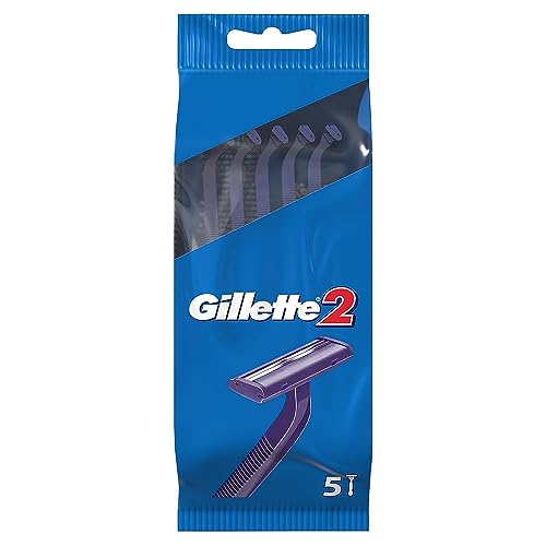 Gillette 2 Men's Disposable Razor, 5 Units - Pack of 2