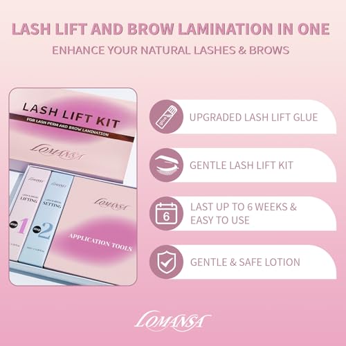Eyelash Lift Kit Lash Perm Kit Natural Curling Lifting, with Detailed Instruction Lash Lift Complete Set for Women, Beginners, Salon Use (Adhesive)
