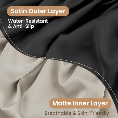 Adjustable Silk-Satin Hair Bonnet for Sleeping – Anti-Frizz Curl Protection