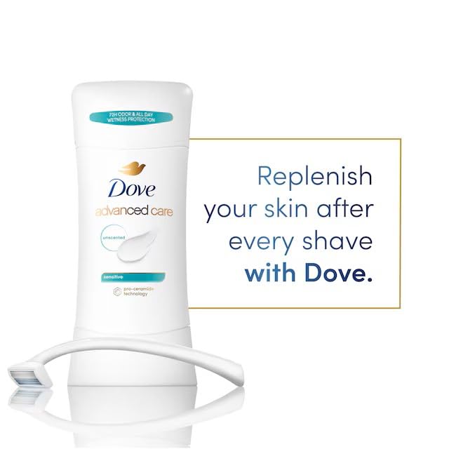 Dove Deodorant 2.6 Ounce Adv Care Anti-Perspirant Sensitive (76ml) (6 Pack)