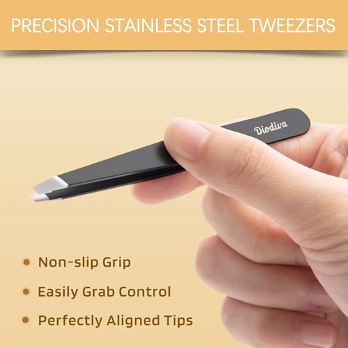 2-Pack Precision Tweezers Set - Slant & Point Tip