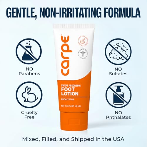Carpe Sweat Absorbing Foot Lotion with Applicator - Eucalyptus, 1 Tube