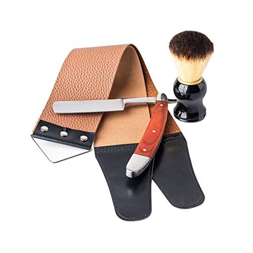 Professional Straight Razor Kit With Strop, Shaving Brush, Leather Strop - Barber Edge Razor Navaja de Barbero