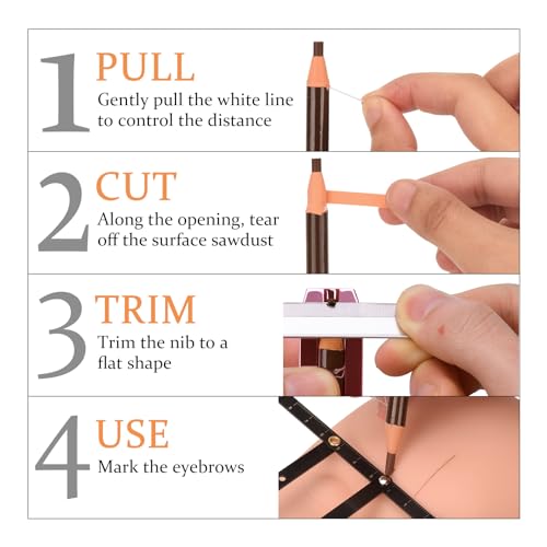 ATOMUS Eyebrow Makeup Pencil & Sharpener Set with Trimmers - 14 Pcs