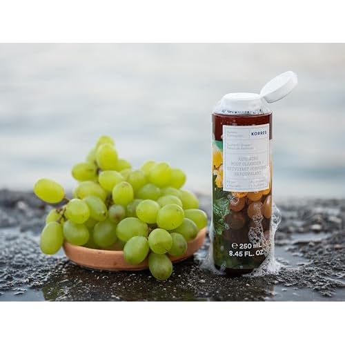KORRES Renewing Body Cleanser, Santorini Grape, Foaming Shower Gel for Women & Men with Hydrating Greek Botanicals, Body Wash for Smooth Skin, Vegetarian & Cruelty Free, Made in Greece, 8.45 Fl Oz