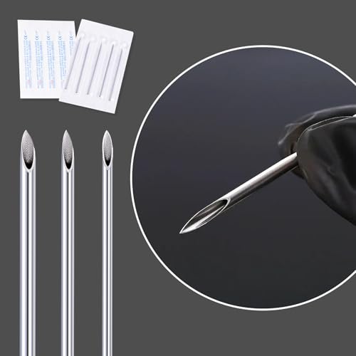20G Body Piercing Needles - Sterile Disposable Stainless Steel 10pcs - Ear, Nose, Navel, Lip