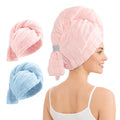 REDKISS Microfiber Hair Towel Wrap, 2 Pack Quick Dry Turban