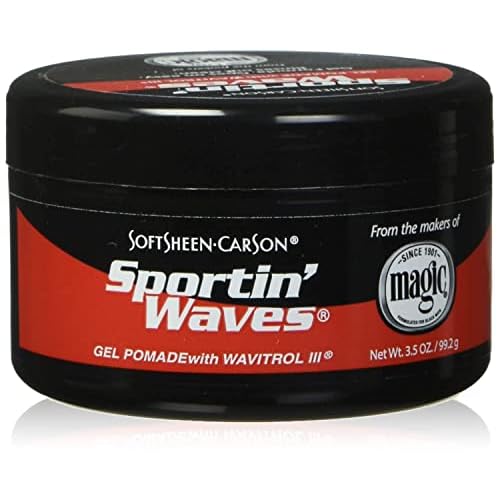 Soft Sheen Sportin Waves 3.5 Ounce Gel Pomade/Wavitrol Jar (103ml) (2 Pack)