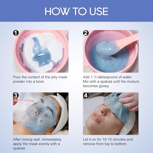 Jelly Masks For Facials Professional, Peel Off Jelly Face Mask Skincare, Jelly Mask Powder for Facials Mask Mixing Bowl Set, Hydrojelly Mask Kit for Hydrating, Nourishing Soothing