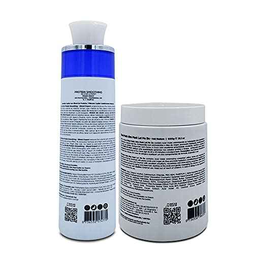 Let Me Be Blond Expert Protein Smoothing + Ultra Matiz Mask Kit ? 2-Step Anti-Frizz & Toning Treatment for Blonde, Bleached, or Highlighted Hair ? 2x1L / 2x33.8 oz