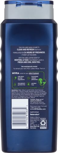 NIVEA Men Body Wash, Cool Icy Menthol, 16.9 Fl Oz (Pack of 1)