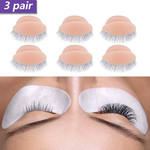 6 Pairs Mannequin Eyelids with Eyelashes - Silicone Replacement for Training